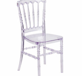 Napoleon Chair with White Cushion, Clear