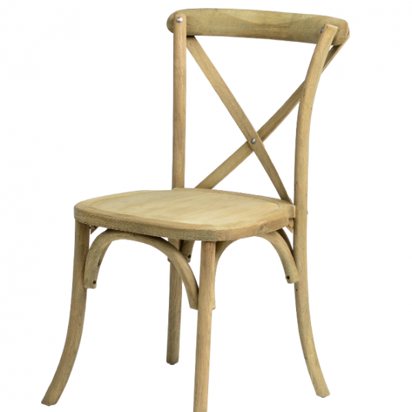 Cross Back Chair with Ivory Cushion, Raw