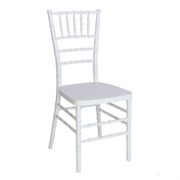 Ballroom Chair with White Cushion, White