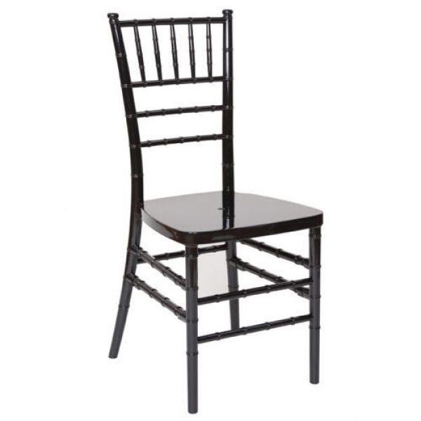 Ballroom Chair with White Cushion, Black