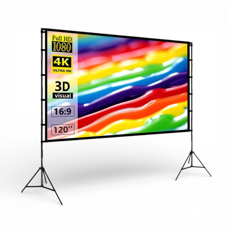 120" Portable Projector Screen with Stand