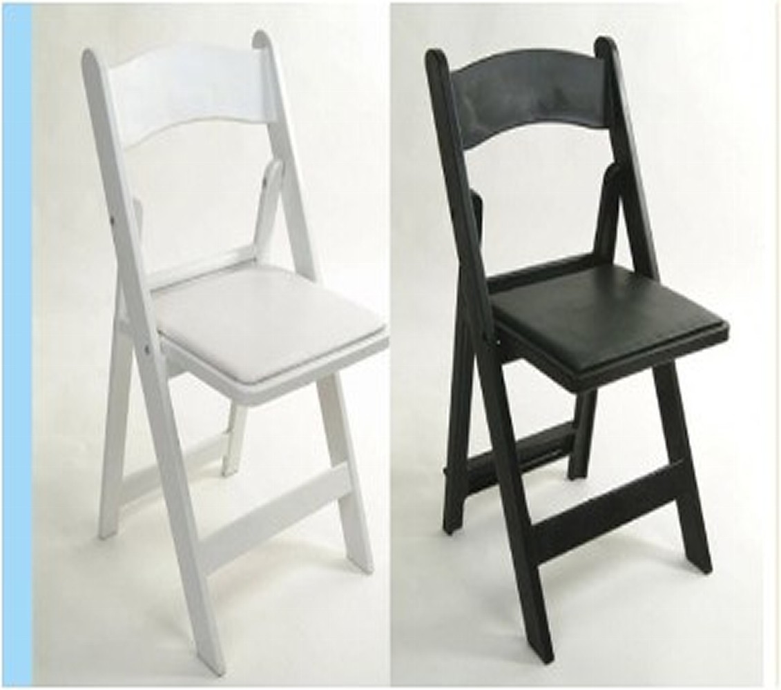 Black Resin Padded Folding Chair