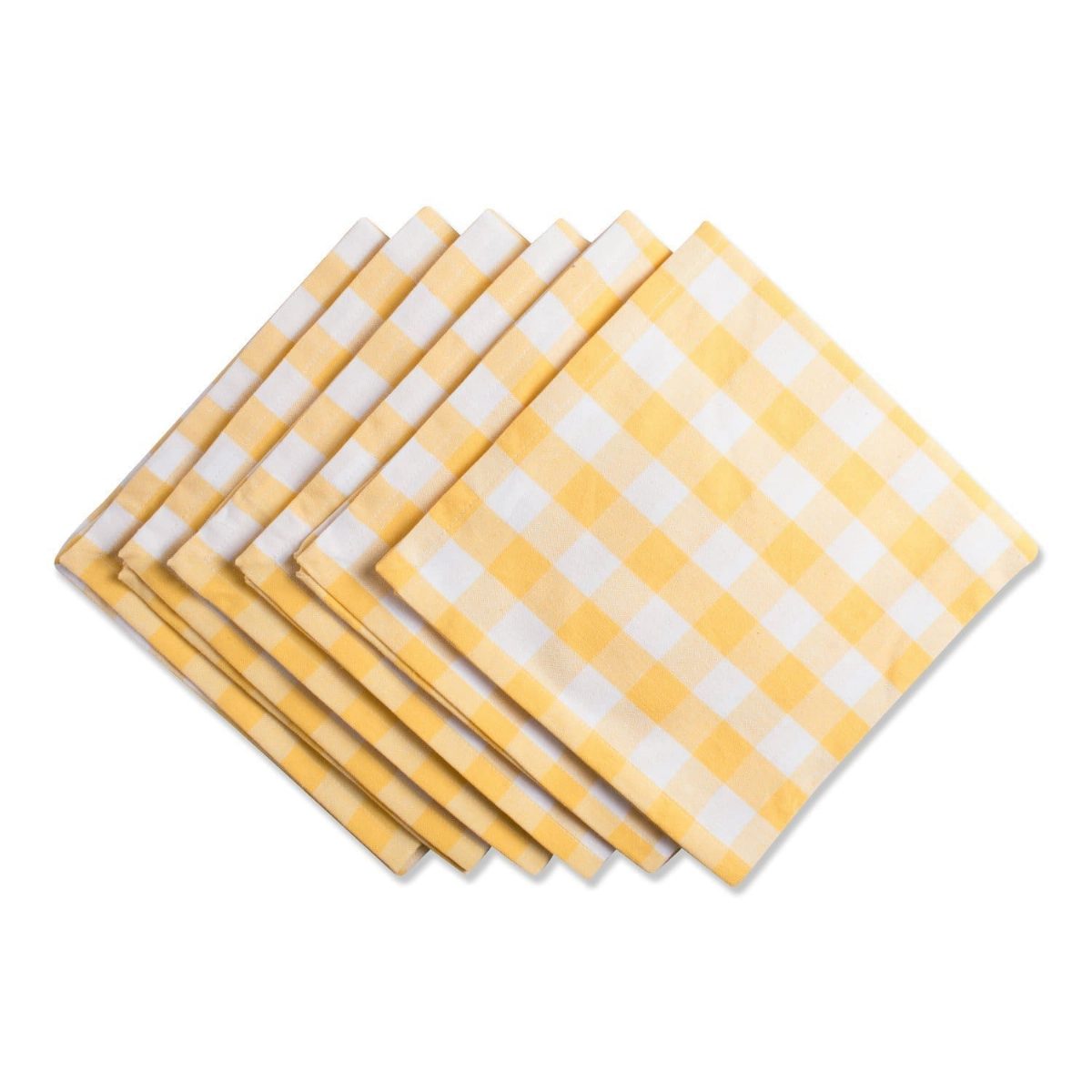 B Yellow & White Check Napkins 20 x 20
