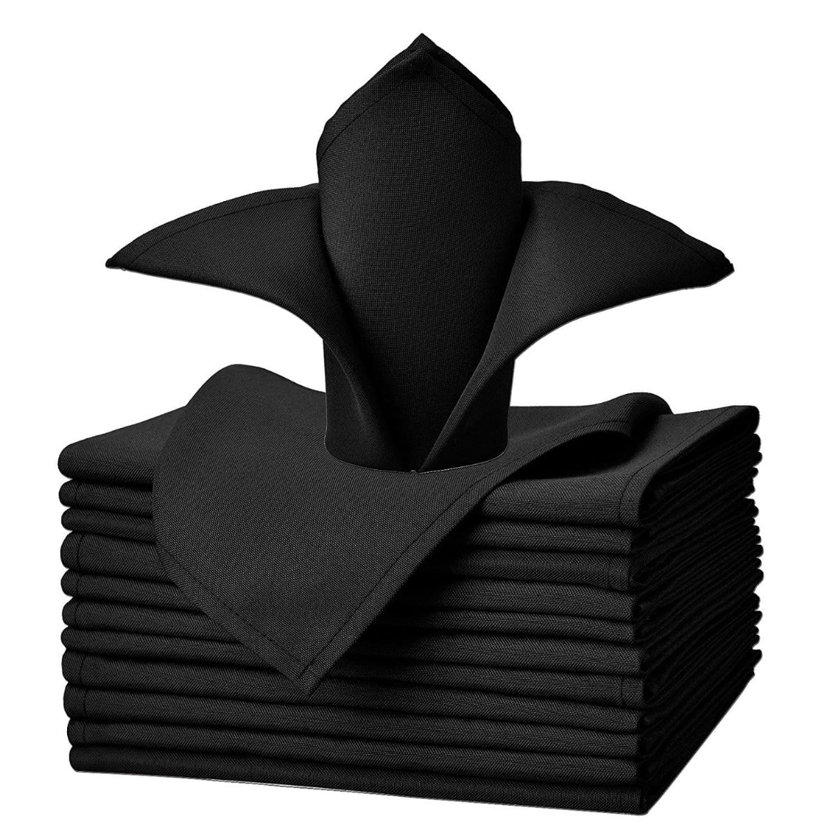 Spun Poly Napkin Black 20 x 20