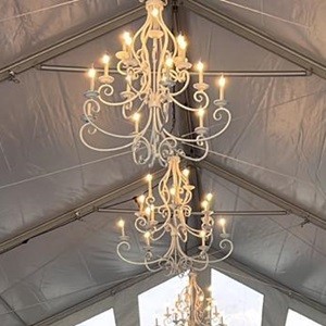 15 Light Chandelier – White