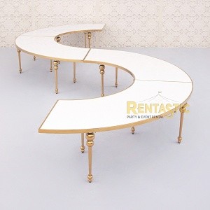 Kids Serpentine Table – White n Gold