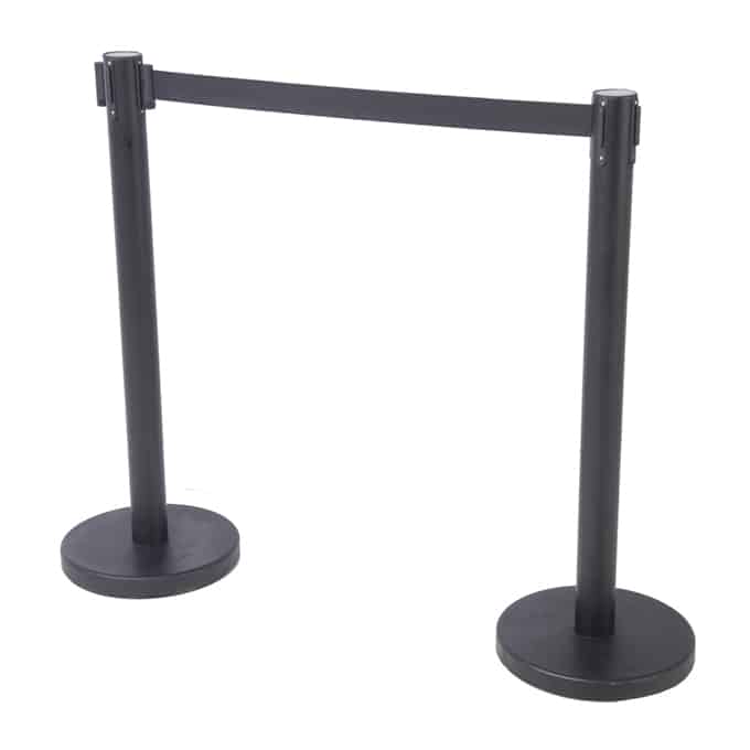Black Retractable Stanchion