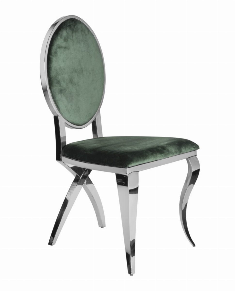 Eloise Chair Silver-Emerald Green