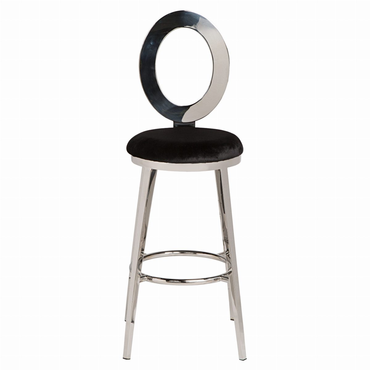 O Barstool Silver-Black
