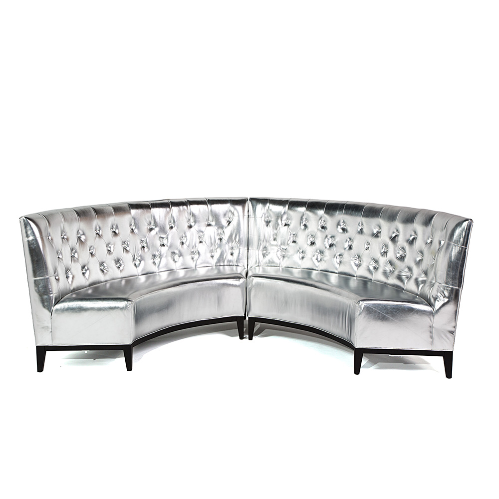 Lexington Curved Banquette Silver