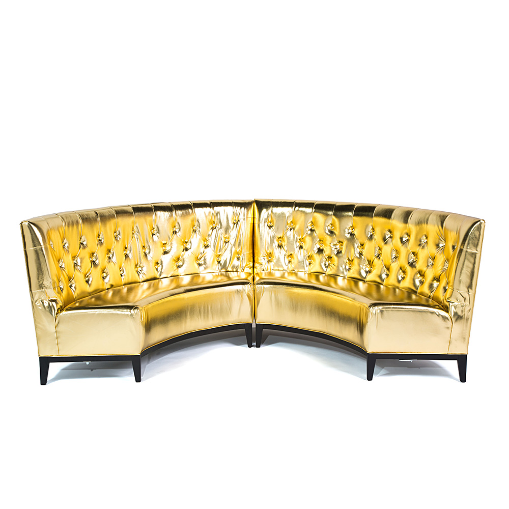 Lexington Curved Banquette Gold