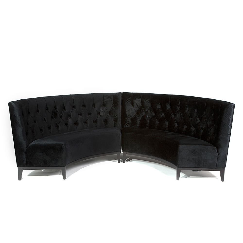 Lexington Curved Banquette Black