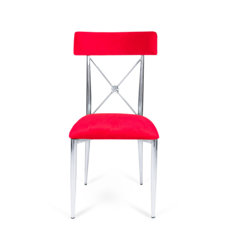 Venice Dining Chair Silver/Red