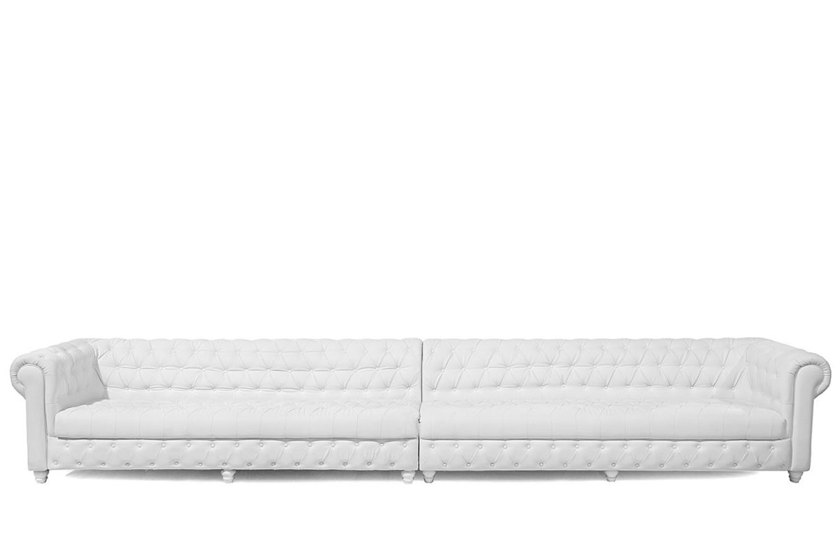 16′ Chesterfield Sofa White