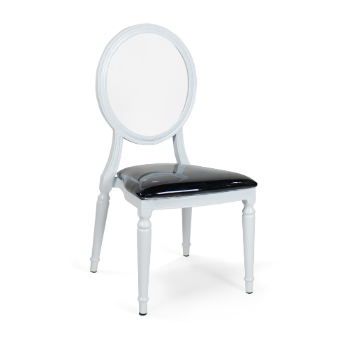 Pop White Chair (Black Cushion)