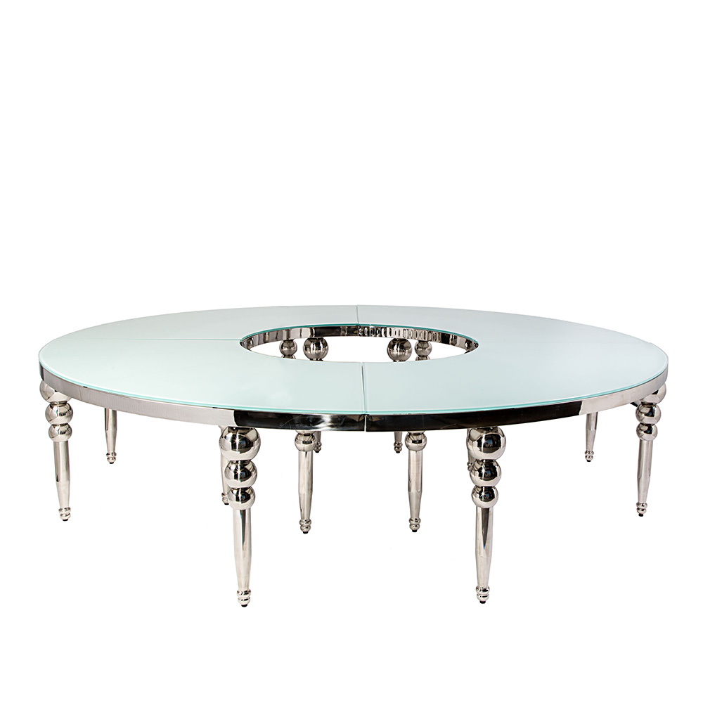 Monaco Dining Table Silver/White