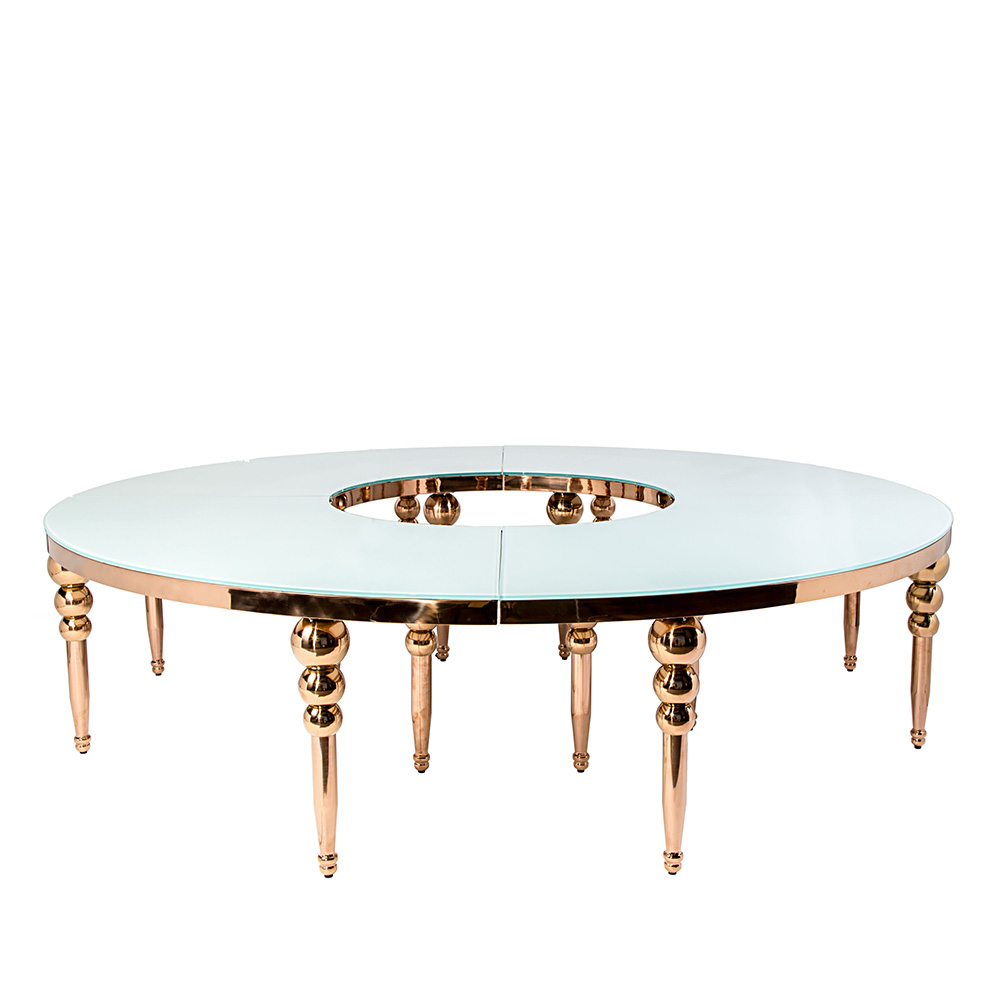 Monaco Dining Table Rose Gold/White