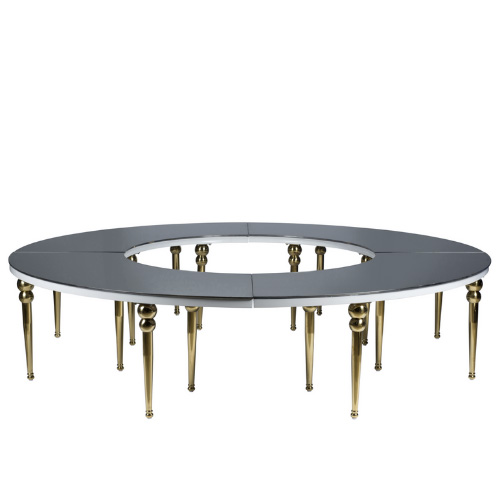Monaco Dining Table Gold/White/Black
