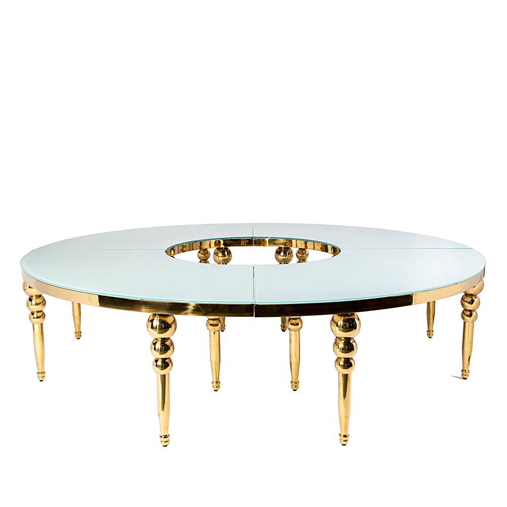 Monaco Dining Table Gold/White