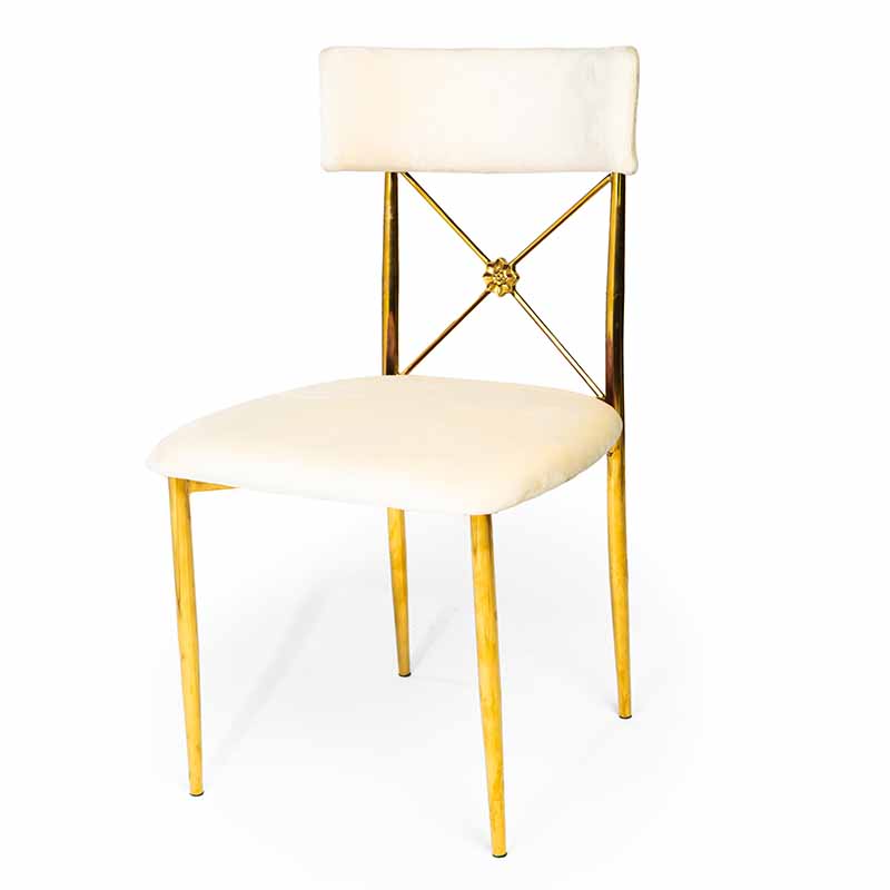 Venice Dining Chair Gold/White