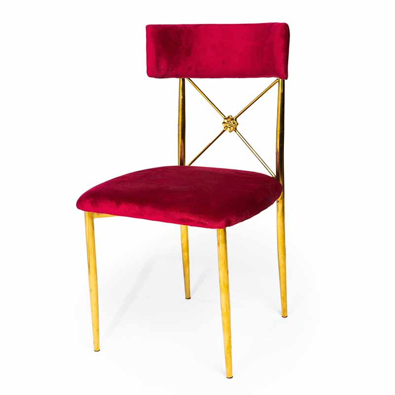 Venice Dining Chair Gold/Red