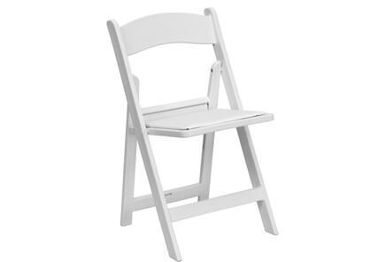 Padded Seat White Folding Chair